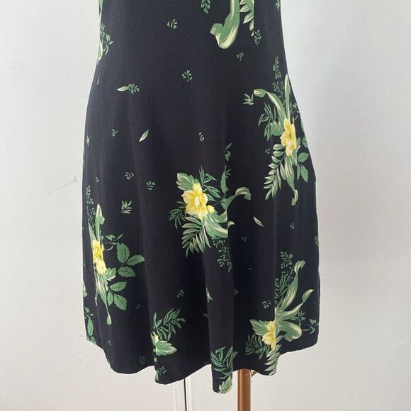 Urban Outfitters Cassia Black Floral Puff Sleeve Mini Dress Size Small - Picture 4 of 16